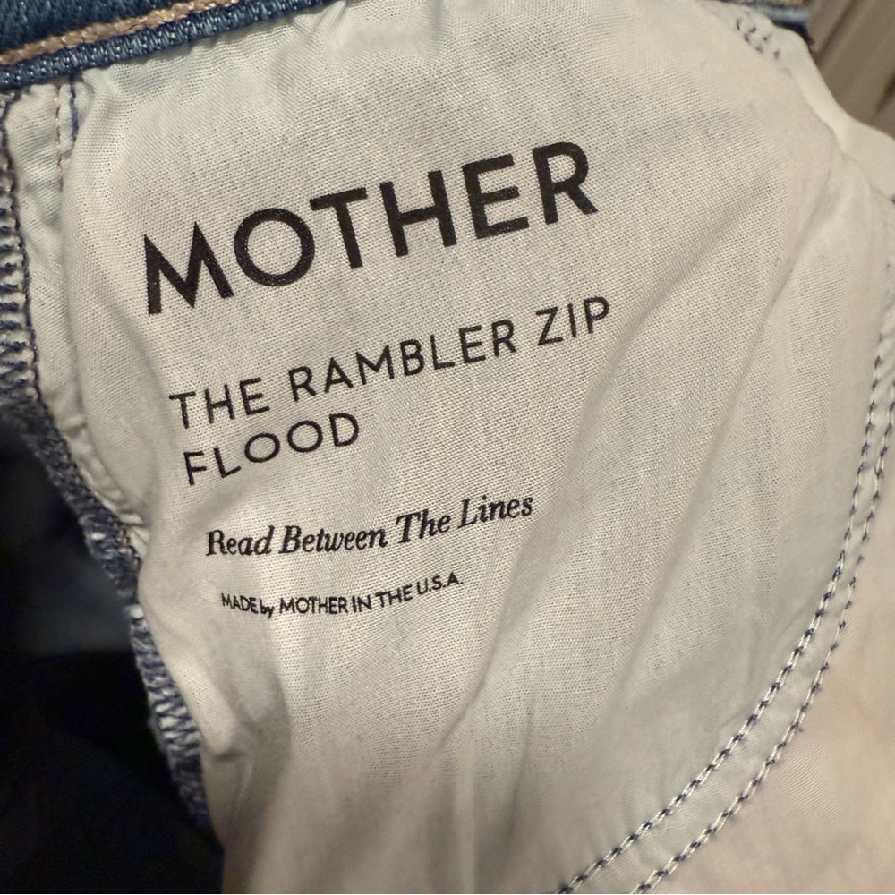 Mother The Rambler Zip Flood Jeans 24 Read Between the Lines Medium Wash - Picture 7 of 7